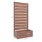 Outdoor Raised Bed Planter with Slatted Fence Trellis in Wood Finish